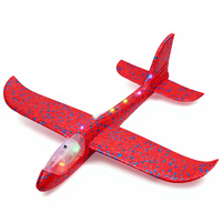Avion en mousse lumineux de 49 cm, modèle d'avion portatif, planeur pour enfants, jouet volant à propulsion manuelle, cadeau de festival