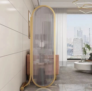 Divisor de Habitaciones Plegable Fijo de Acero Inoxidable y Vidrio de Diseño Moderno y Lujoso, Partición Multifuncional para Sala de Estar y Dormitorio - Product Image 3