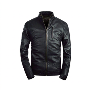 Vestes en cuir enduit pour hommes avec col montant - Hiver Confortable Coupe ajustée Du Pakistan - Product Image 1