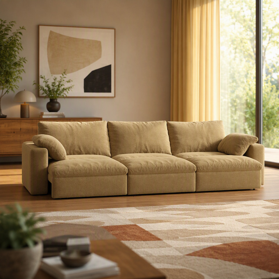 Atunus Italian Light Luxury Style Electric Recliner Sofa Set Sectional ...