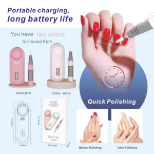 Máquina de Taladro de Uñas Portátil Recargable <span class=keywords><strong>Love</strong></span> <span class=keywords><strong>Crazy</strong></span> DMJ-100 de 35000 rpm para Manicura y Pedicura - Product Image 4