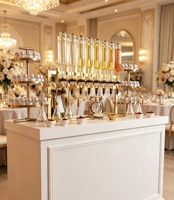 Présentoir à Parfums en Métal Doré au Design Innovant Premium avec 6/8/12 Buses, Support pour Huiles Essentielles de 375 ml pour Décoration de Bar et Fêtes