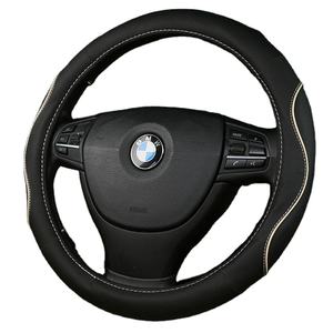 Housse de <span class=keywords><strong>volant</strong></span> de voiture en <span class=keywords><strong>cuir</strong></span> véritable, housse de <span class=keywords><strong>volant</strong></span> appropriée à lacets - Product Image 1