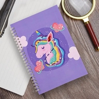 Vente chaude 60 Pages 5d Diy A5 Diamant Peinture Couverture Livre Animal Sirène Mignon Cahier Pour Filles Cahiers Pour Les Étudiants