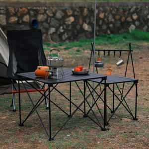 โต๊ะพับอลูมิเนียมอัลลอยด์กลางแจ้ง ฐานสี่เหลี่ยมแบบพกพา สำหรับตั้งแคมป์ ปิกนิก บาร์บีคิว - Product Image 1