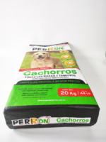 Saco de Polipropileno Tejido Laminado BOPP de 25 kg para Alimento de Mascotas (Perros y Gatos) con Impresión por Grabado, Suministro de Fábrica