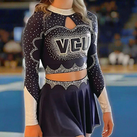 Tenues de cheerleading personnalisées pour enfants, ensembles respirants en tissu spandex haute élasticité, tenues de cheerleading pour équipes d'élite Allstar pour filles
