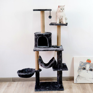 Árbol para Gatos Moderno de Alta Calidad, Estructura de Cactus Grande de Madera con Cuerda de Cáñamo y Sisal, Muebles de Felpa Suave para Gatos - Product Image 2