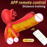 3-in-1 Fernbedienung Silikon-Vibrator mit Orgasmus-Klitoris-Stimulation und Ejakulationsverzögerungs-Masturbationsring für Paare, Penisring