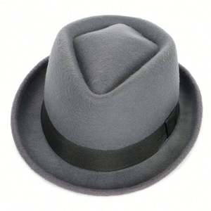Sombrero Fedora para Hombre, Estilo Judío, Color Marrón Liso, Decorado con Cuerda, Precio de Fábrica - Product Image 6