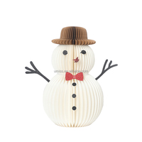 Décorations de Noël écologiques, bonhomme de neige en papier avec fermeture velcro pour décorations de maison