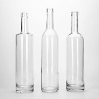 Bouteille en verre Vista Luxury High Flint Boston Shape 750ml 700ml pour spiritueux, whisky, rhum, tequila, vodka, brandy, logo personnalisé