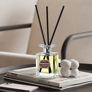 Classic <b>Square</b> Clear Glass Reed Diffuser Rattan Stick Aromatherapy Air Freshener For Home Hotel Decor - Product Image 3