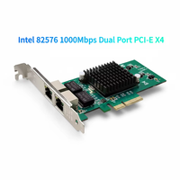 Adaptador de Red Gigabit de Doble Puerto Intel 82576 PCI-X 1000Mbps RJ45, Tarjeta LAN de Escritorio, Ethernet NIC, Cableado