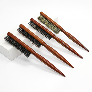 Manche en bois <span class=keywords><strong>cheveux</strong></span> côté peigne doux poils de sanglier taquiner <span class=keywords><strong>brosse</strong></span> à <span class=keywords><strong>cheveux</strong></span> <span class=keywords><strong>pour</strong></span> <span class=keywords><strong>cheveux</strong></span> <span class=keywords><strong>fins</strong></span> poste de coiffure lissage style - Product Image 6