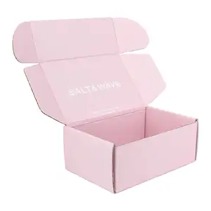 零售瓦楞包装标志运输纸鞋盒定制印刷粉色纸箱礼品盒瓦楞纸箱包装盒