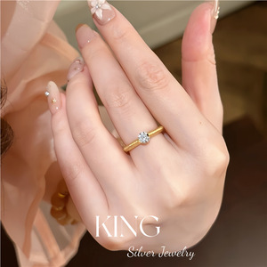 Bague en argent sterling S925 avec diamant, bijoux King Silver, unisexe, à porter tous les jours - Product Image 4