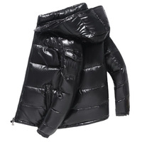 Doudoune Hiver Homme TN Design Nouveauté avec Logo Personnalisé, Brillant Uni, Grande Taille et Chaude, Doudoune Décontractée Oversize