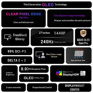 Produit Premium ASUSS ROG XG27AQDMGR Moniteur de Jeu 27 <span class=keywords><strong>Pouces</strong></span> 2K, Écran OLED 2K 240Hz, Temps de Réponse de 0,03 ms, HDR400 - Product Image 5