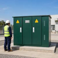 Transformador de Estilo Americano YBW Montado en Plataforma, Subestación de Distribución Sumergida en Aceite de Alta Eficiencia, Acero Galvanizado para Exteriores IP53