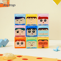 Boîte de rangement de papeterie carrée miniature Joytop avec logo personnalisé, organisateur de bureau pour enfants de maternelle, étui de rangement de dessins animés Shin-chan, vente en gros