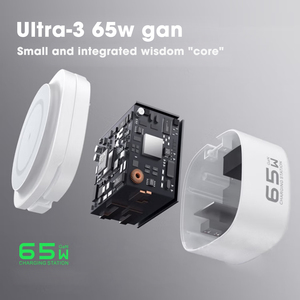 Base de Carga Rápida <span class=keywords><strong>GaN</strong></span> Portátil de 65 W, Cargador Inalámbrico Magnético Plegable 5 en 1, QC3.0, PD Tipo-C, 65 W, UE, para Viajes y Uso en Escritorio - Product Image 4