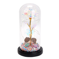 Lampe de nuit LED créative pour anniversaire, Tanabata, Saint-Valentin, remise de diplôme, fête des mères, Noël, rose en feuille d'or CY-014, utilisation en intérieur