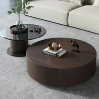 Table basse en verre trempé de couleur ronde ATUNUS Size Garden Modern Light Luxury Minimalist Rock Slab Designer Combination