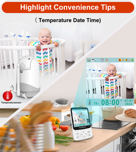 Caméra vidéo pour bébé de 4.0 pouces Moniteur de vision nocturne Moniteur pour bébé - Product Image 4