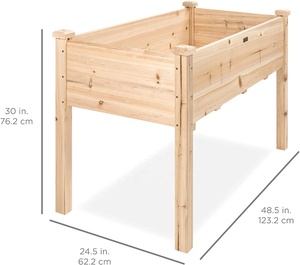 Boîte de plantation en <span class=keywords><strong>bois</strong></span> naturel, <span class=keywords><strong>support</strong></span> pour lit de jardin surélevé, Patio - Product Image 5