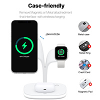 GREENLEMON Station de charge magnétique sans fil 3-en-1 Lampe LED 18W Charge rapide iPhone 14/13/12 Pro/Mini IWatch Prise universelle
