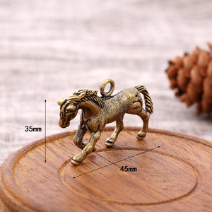 Llavero con Colgante de Animales Retro de Latón, Caballo y León, Aleación de Cobre, Regalo Unisex, Decoración 0521-3 - Product Image 4