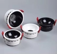 Plafonniers LED encastrés en nid d'abeille 9W 12W 15W 18W 20W 24W AC90-260V COB en aluminium, spot lumineux CRI 98