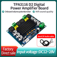 Module audio numérique haute puissance XH-M543 120W*2 pour amplificateur DC TPA3116D2, classe D, double canal