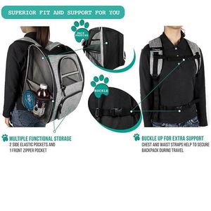 BSCI Factory Deluxe Pet Carrier <b>Backpack</b> for Small <b>Cats</b> and Dogs Child Puppies Ventilated Design Two-Sided Entry Safety Features - Product Image 4