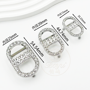 Boucle de ceinture ovale en métal pour femme TANAI avec strass sans nickel pour sangle - Product Image 3