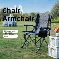 Chaise de camping pliable moderne, légère, durable et portable avec appui-tête et porte-gobelet pour la randonnée et la pêche