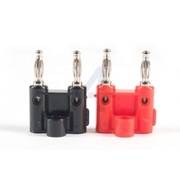 JIALUN double tête en laiton nickelé fiches bananes 4mm connecteurs mâles