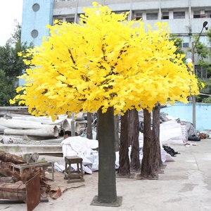 Alberi di <span class=keywords><strong>Ginkgo</strong></span> Biloba Artificiali Personalizzati con Foglie Gialle per Decorazioni Paesaggistiche Autunnali - Product Image 1