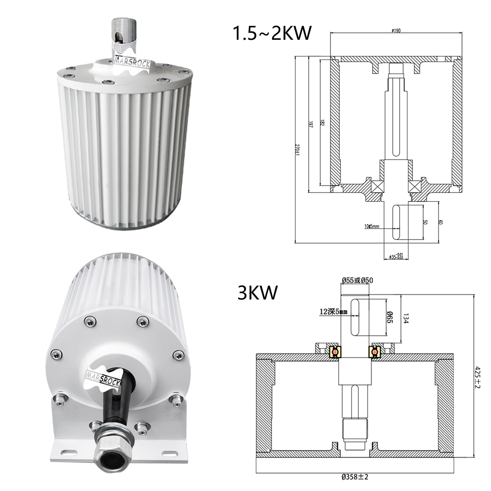 YaeKoo 24V DC 500W Permanent Magnet Motor – 2500 RPM Electric Motor For Scooters, DIY Wind Turbine Generators, Speed Control Projects
