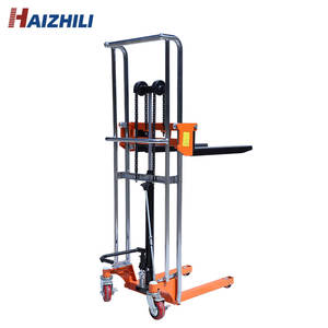 Haizhili alat angkut Manual, 400kg Stacker Manual truk hidrolik pengangkat palet tangan <span class=keywords><strong>Platform</strong></span> yang dapat dilepas dengan garpu yang dapat disesuaikan - Product Image 6