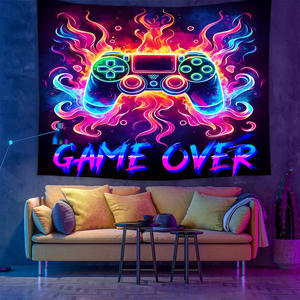 Tapices de luz negra reactiva UV, colgante de pared de personaje de <span class=keywords><strong>película</strong></span> fluorescente brillante nocturna para decoración de sala de estar del hogar - Product Image 1