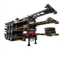 Meilleur prix Sinotruk Howo Semi-remorque squelette 2 essieux 40 pieds avec pieds de support stables, charge utile 60T pour le transport logistique