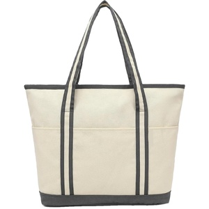Sac fourre-tout en toile léger et imperméable avec logo personnalisé, fermeture éclair, plusieurs poches, portable pour femmes, shopping, voyage, cadeau - Product Image 6