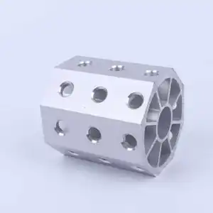 Tubo de aluminio octogonal EGT001 para sistema de pinza Modular, perfil Industrial de Aluminio perforado hueco