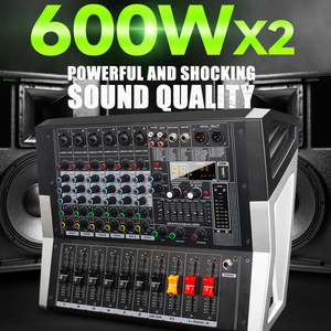 Console de mixage audio active professionnelle 6 canaux KG, amplificateur 600W*2, 99 effets DSP pour événements religieux, mariages - Product Image 3