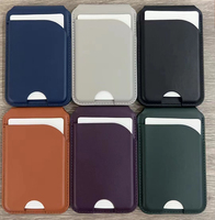 Porte-cartes de luxe KNIT en cuir PU, portefeuille magnétique pour téléphone portable, compatible iPhone 11-16 Pro Max, étui pliable pour cartes, tendance
