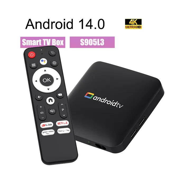 Smart TV Box H96 MAX S905L3 Android 14.0 4K BT Google Voice Remote Media Player Home Android Set Top Box