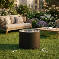 Foyer extérieur sans fumée en acier inoxydable avec barbecue pour patio et jardin