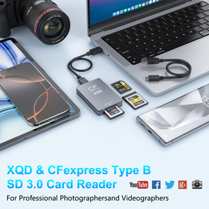 Pour Rocketek nouveau 3 en 1 haute vitesse USB 3.2 Gen 2 CFexpress Type B <span class=keywords><strong>XQD</strong></span> SD3.0 lecteur de <span class=keywords><strong>carte</strong></span> graveur 10Gbps vitesse de transfert - Product Image 2